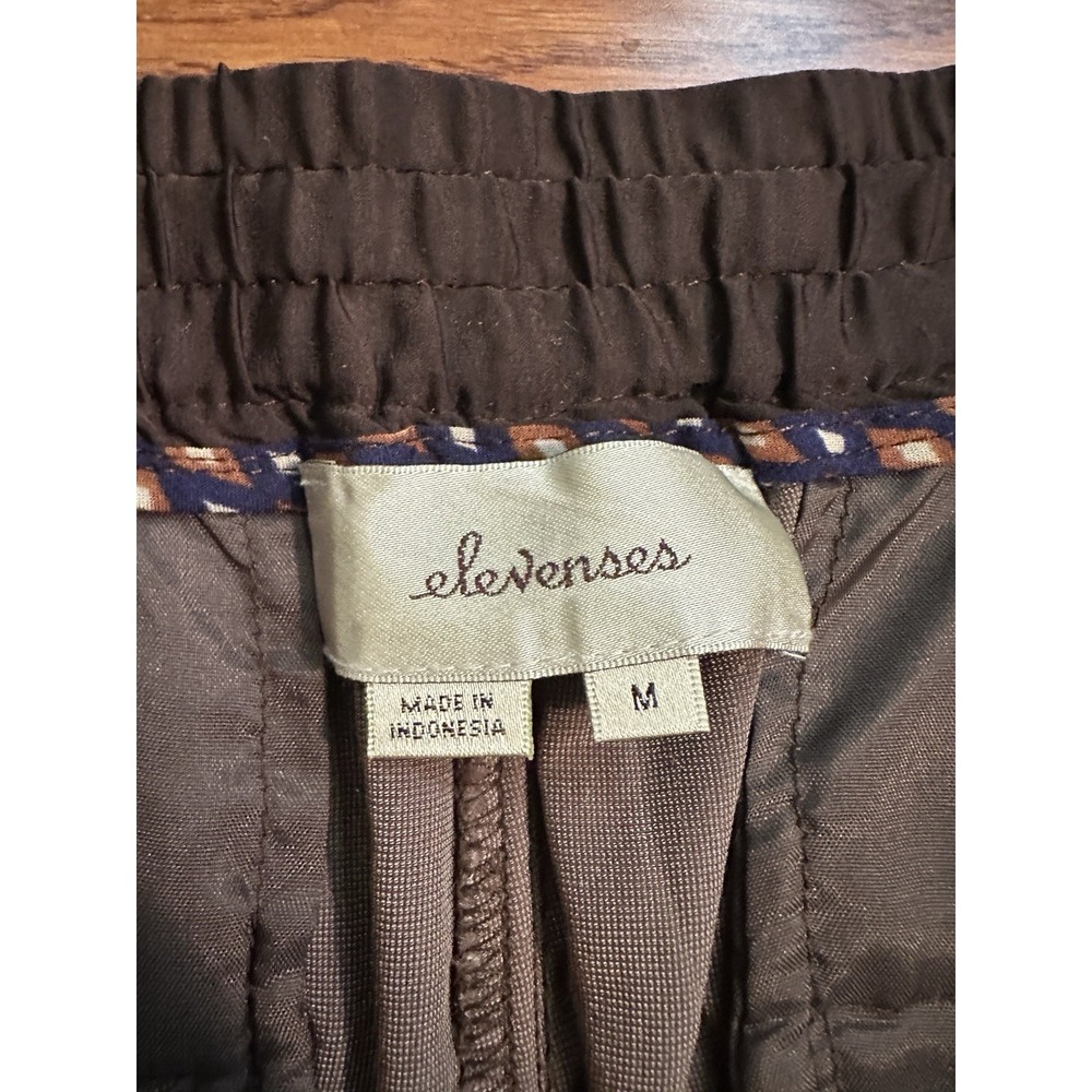 Anthropologie Elevenses Womens M Brown Velvet Pants Tassel Elastic Waist Jogger - Picture 2 of 13